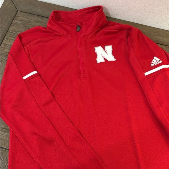 NWT [adidas] Nebraska Cornhuskers NCAA 1/4 Zip Pullover Sweatshirt Youth M 10/12 - Picture 4 of 12